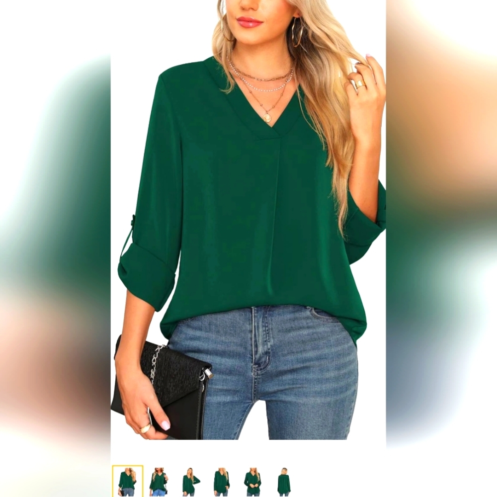 Brand new with tags, uvplove emerald green blouse, size L